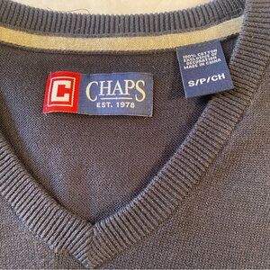 Chaps Men's Navy Blue V Neck Sweater size Small